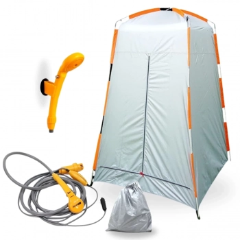 Kit Barraca Banheiro Porttil Trocador Pampa + Chuveiro Camping Ducha Eltrica 12v Shower Nautika