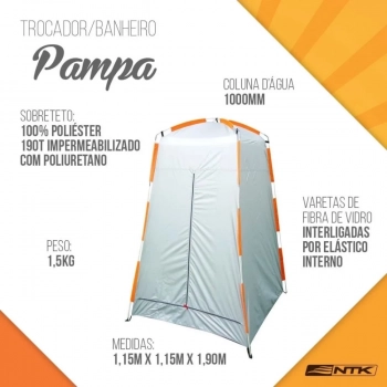 Kit Banheiro Porttil Compacto Ecocamp Light 15 L + Trocador Pampa + Lavatrio Pia Nautika