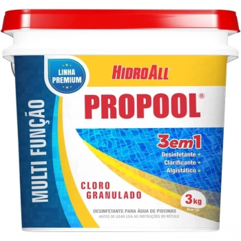 Kit 2 Baldes de Cloro Granulado para Piscina 3 em 1 Propool 3kg Cada