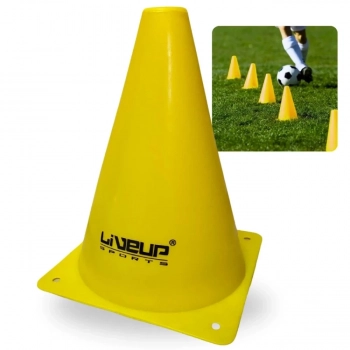 Kit com 5 Cones de Agilidade para Treinamento 18 Cm Amarelo Liveup