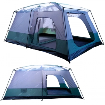 Kit Barraca Camping 12 Pessoas Family Titan Coluna D gua 2000mm Guepardo + 3 Sacos de Dormir Solteiro