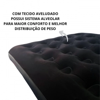 Kit Barraca Camping 3 Pessoas Coluna D Agua 300mm Pantanal + Colcho Casal Deluxe Preto