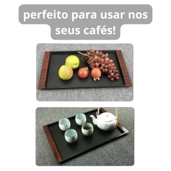 Kit 5 Travessas Bandeja Retangular em Plstico para Servir Cafs