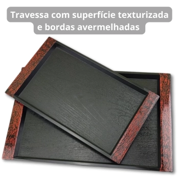 Kit 5 Travessas Bandeja Retangular em Plstico para Servir Cafs