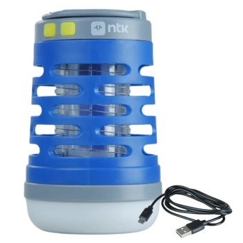 Kit Barraca 3 Pessoas + Colcho Inflvel Casal + Lampio Mata Mosquito Trap Light Ntk Led Recarregvel