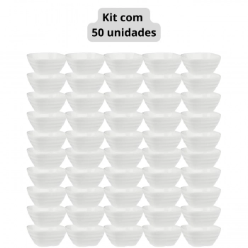 Kit 50 Tigelas Quadradas Estriada 225 Ml em Melamina Premium para Finger Food / Molhos