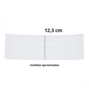 Kit 10 Pratos 36x12 Cm para Sushi Buffet Comida Japonesa Melamina Premium Branca