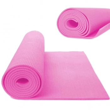 Kit Colchonete Eva Rosa + Extensor Elstico Tenso Leve + Roda Abdominal Yoga / Pilates