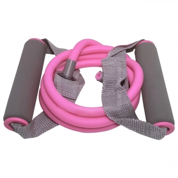 Kit Colchonete Eva Rosa + Extensor Elstico Tenso Leve + Roda Abdominal Yoga / Pilates