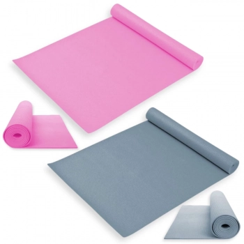 Kit 2 Colchonetes Tapete em Eva para Yoga e Pilates Nas Cores Rosa e Cinza