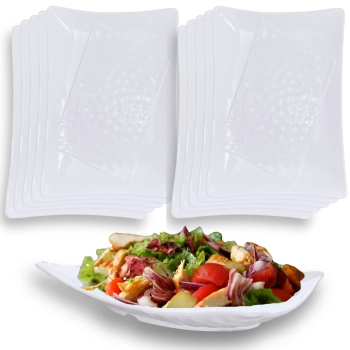 Kit 10 Travessas Salada Fruteira para Buffets Profissional 37,3 Cm Branca em Melamina Premium