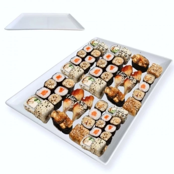 Kit 10 Pratos 24 Cm + 10 Pratos 35 Cm para Restaurante Japons Melamina