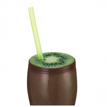 Kit 2 Copos Fruta Kiwi com Canudo 650 Ml