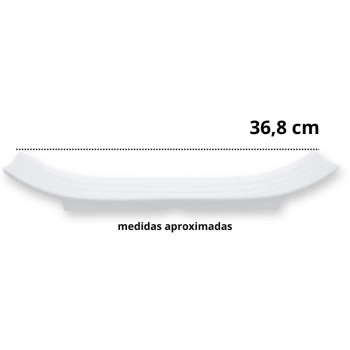 Kit Duas Travessas Ovais 60 Cm + 2 Pratos Retangulares 36 Cm Buffet Sushi Restaurante Melamina Profissional