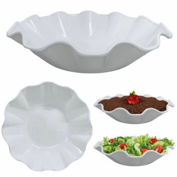 Kit Dois Pratos 60 Cm Oval + 3 Travessas Redondas Melamina para Buffet Restaurante Profissional