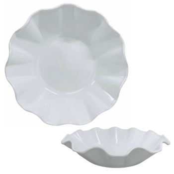 Kit Dois Pratos 60 Cm Oval + 3 Travessas Redondas Melamina para Buffet Restaurante Profissional