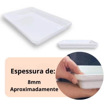 Kit Prato Oval 60 Cm + 2 Travessas 30 Cm + 1 Travessa 40 Cm Retangular Melamina Profissional Restaurante