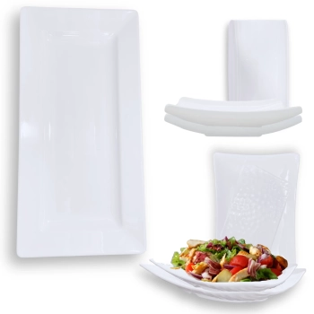 Kit Travessa Grande 56 Cm + 2 Travessas para Salada 37,3 Cm + 2 Travessas 30 Cm Curvadas Melamina