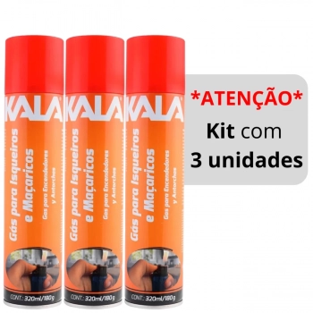 Kit 3 Gs para Isqueiro e Maaricos 320ml/180g Kalaki