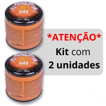 Kit 2 Cartuchos de Gs Butano para Fogareiro 190g Kala