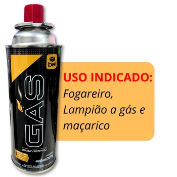 Kit Maarico Flame Porttil a Gs com Regulagem Bel + Cartucho Refil de Gs 420ml / 227g