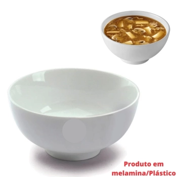 Kit Jantar 2 Tigelas Bowl 720ml para Sopa + 2 Pares de Hashi Inox + Petisqueira 25,5 Cm Melamina