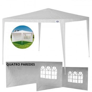 Kit Praia Tenda Gazebo Rfia 3x3 M + 4 Paredes Laterais Mor