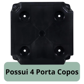 Kit 4 Mesas de Apoio Plstica Bel Multiuso com Porta-copos Preta Pequenas