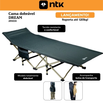 Cama Dobrvel Dream Ntk Suporta 120 Kg em Ao Cama Porttil para Camping e Pesca