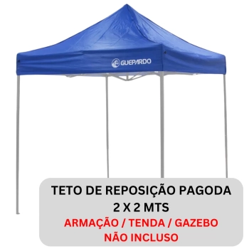 Teto Cobertura para Gazebo Pagoda Lona 2 X 2 Metros Azul Polister Oxford Guepardo