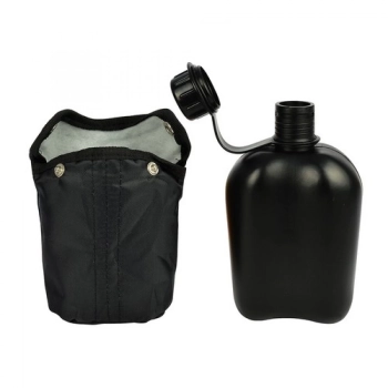 Kit Bolsa para Caminhada Azul Ioio Ntk + Cantil de Alumnio Nautika 900 Ml Preto para Camping