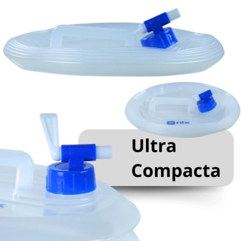 Kit Galo Colapsvel 10 L Recipiente de gua Dobrvel Ntk + 10 Pastilhas Purificadoras Consumo Humano