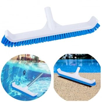 Kit Escova Curva 44 Cm Piscinas Fibra e Alvenaria + Clorador Flutuante Grande + 2 Pastilhas 5 em 1