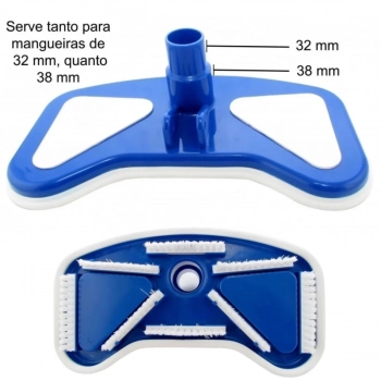 Kit Limpeza de Piscina com Aspirador + Peneira Plstica + Escova 26 Cm