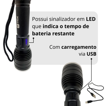 Lanterna Ttica de Mo Kripton 1000 Lmens Ntk Recarregvel Via Usb Compacta e Leve Nautika