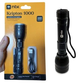 Lanterna Ttica de Mo Kripton 1000 Lmens Ntk Recarregvel Via Usb Compacta e Leve Nautika