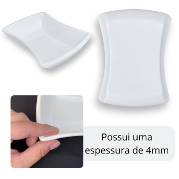 Tigela Curva Branca de 300 Ml Premium 15,5 Cm Melamina / Plstico Petiscos / Molhos e Pequenas Pores