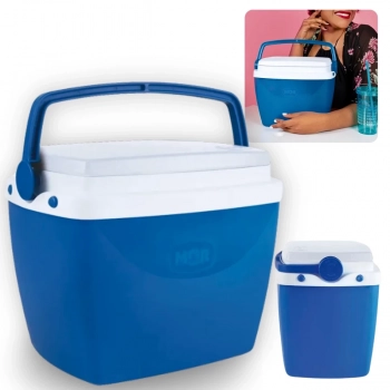 Kit Cadeira de Praia Infantil Azul + Caixa Termica Azul Pequena 6 L para Passeios Parque Piquenique