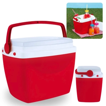 Kit Caixa Trmica Vermelho Cooler Pequeno 6 L Mor + Garrafa Squeeze 500 Ml para Lanches e Bebidas