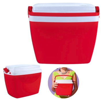 Kit Caixa Trmica Vermelho Cooler Pequeno 6 L Mor + Garrafa Squeeze 500 Ml para Lanches e Bebidas