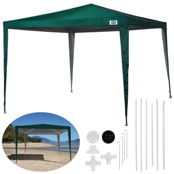 Kit Praia Tenda Gazebo Oxford 3x3 M + Carrinho C/ Avano Preto + 2 Cadeiras de Praia + Cooler 18 L