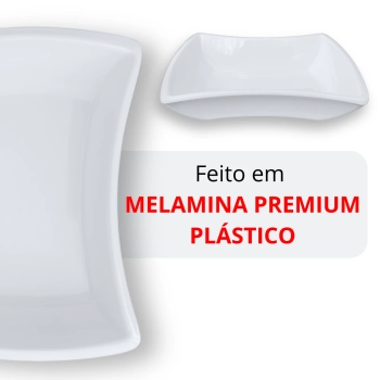 Kit 4 Tigelas Curvas 300 Ml + 6 Colheres em Melamina Plstico para Petiscos / Molhos e Pequenas Pores