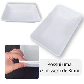 Kit 2 Travessas Ovais 45,5 Cm para Buffet + 4 Travessas de 22,5 Cm Retangulares em Melamina Profissional