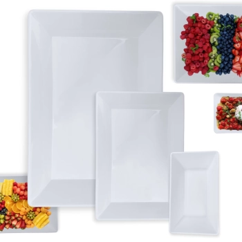 Kit 2 Travessas 49 Cm Fundas + 2 Travessas 35 Cm Fundas + 4 Travessas 25 Cm Pequenas Buffet Melamina Profissional