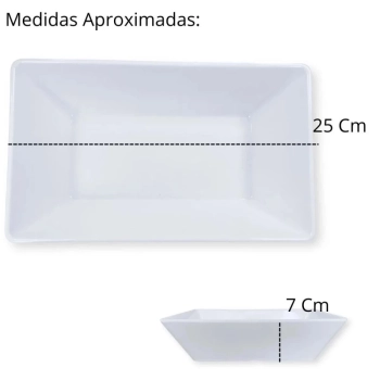 Kit 2 Travessas de 44,7 Cm + 2 Travessas de 35 Cm + 4 Travessas de 25 Cm para Buffet Retangulares em Melamina