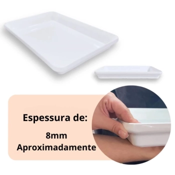 Kit 2 Travessas 40 Cm + 2 Travessas 30 Cm Retangulares Buffet + 4 Travessas 22,5 Cm Melamina Profissional