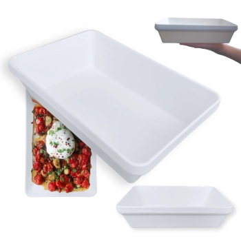 Kit 2 Travessas 40 Cm Retangulares para Buffet + 6 Travessas Pequenas 22,5 Cm em Melamina Profissional