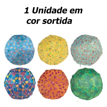 Kit Cadeira de Praia Aluminio + Guarda Sol 1,30 Metros Colorido + Caixa Trmica 18 Lts Rosa Pssego