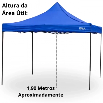 Tenda Gazebo Praia 3x3 M Kala Sanfonada Articulada Pagoda Azul / Barraca Praia Camping e Pesca Dobrvel