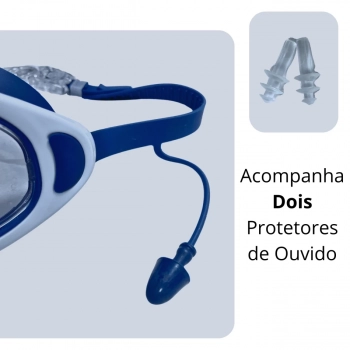 Kit Colete Infantil 2 a 8 Anos + culos de Natao com Bandana Proteo Uv/ Antiembaante Azul